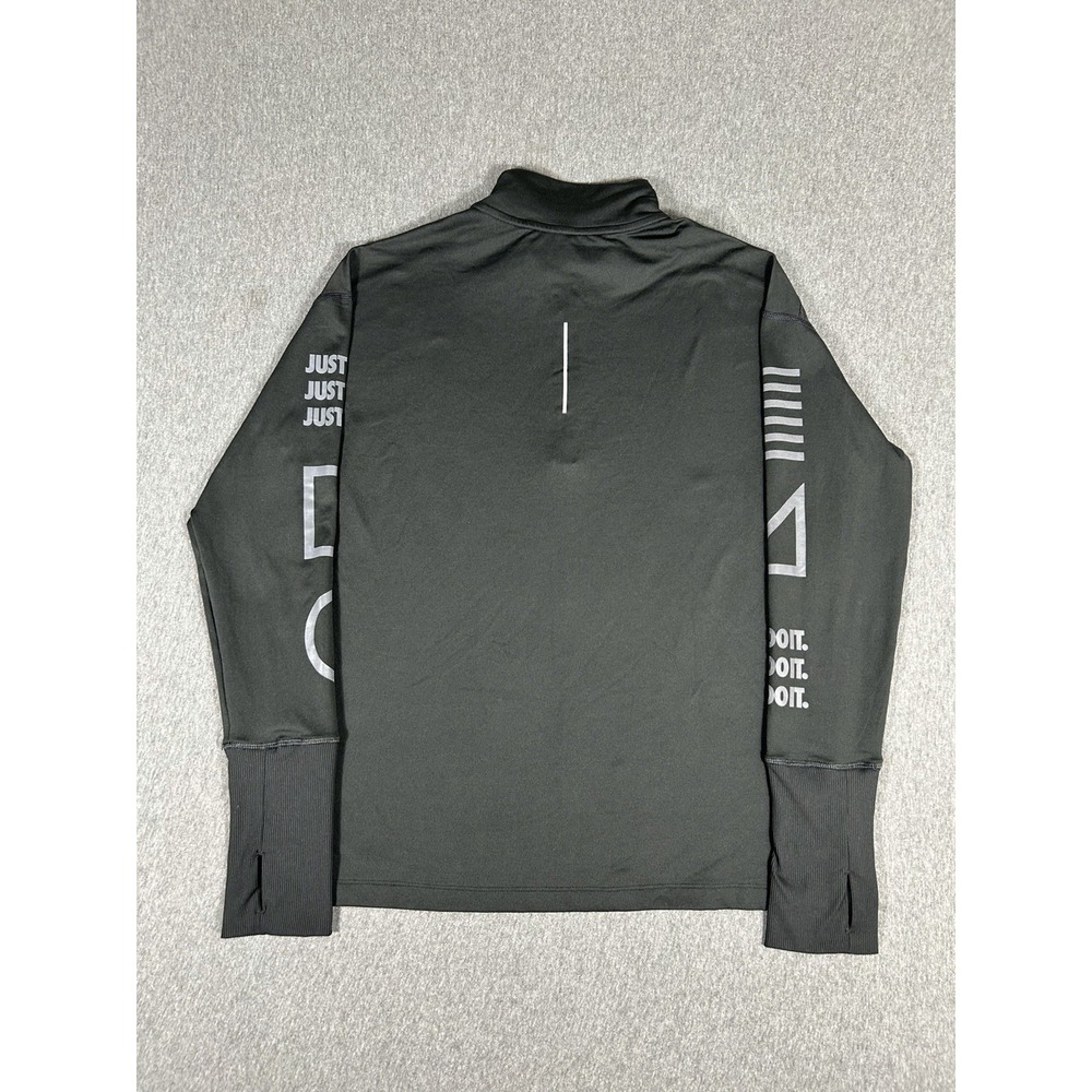 Nike Dri-Fit Running Quarter Zip Pullover Mens Black Reflective Just Do It M - Picture 3 of 12